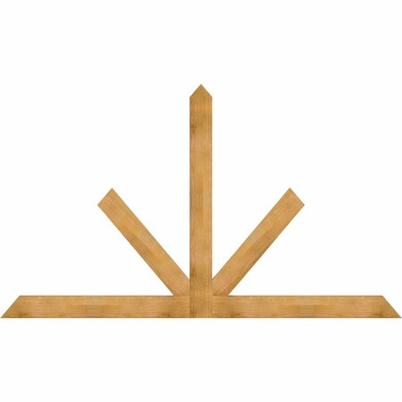 Ekena Millwork Saratoga Rough Sawn Timber Gable Bracket, Western Red Cedar, 108"W x 63"H x 2"D x 6"F, 14/12 Pitch GBW108X63X0206SAR00RWR